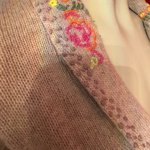 American Retro Paris embroidered knit jacket cardigan size2 - Picture 11 of 15